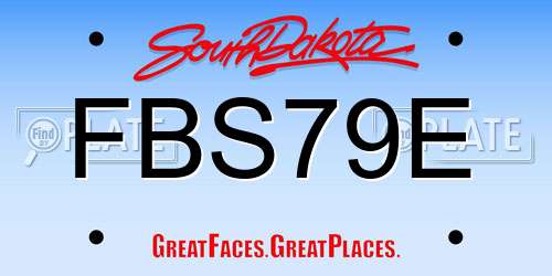 FBS79E South Dakota License Plate