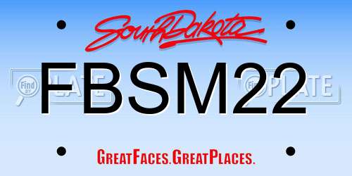 FBSM22 South Dakota License Plate