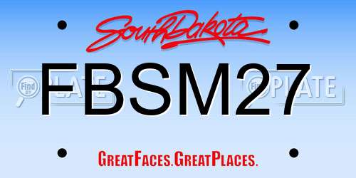 FBSM27 South Dakota License Plate
