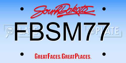 FBSM77 South Dakota License Plate