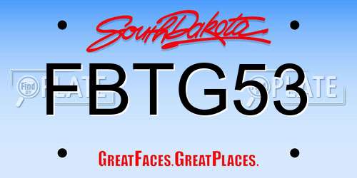 FBTG53 South Dakota License Plate