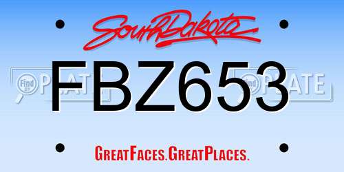 FBZ653 South Dakota License Plate