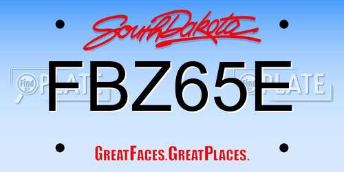 FBZ65E South Dakota License Plate