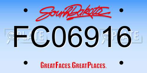 FC06916 South Dakota License Plate
