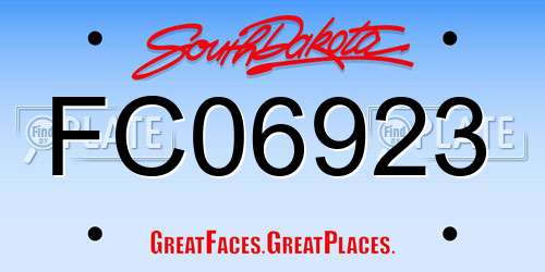 FC06923 South Dakota License Plate