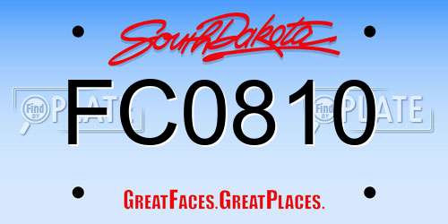 FC0810 South Dakota License Plate