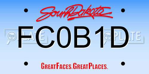 FC0B1D South Dakota License Plate
