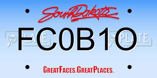 FC0B1O South Dakota License Plate
