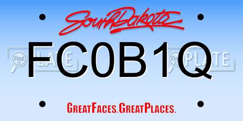 FC0B1Q South Dakota License Plate