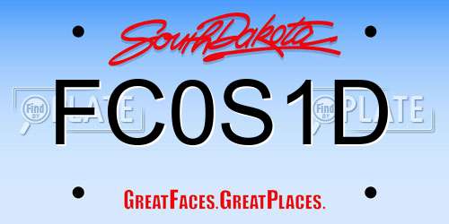 FC0S1D South Dakota License Plate