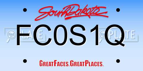 FC0S1Q South Dakota License Plate