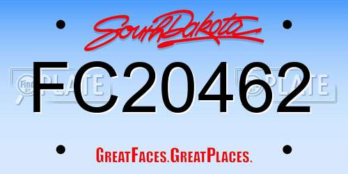FC20462 South Dakota License Plate