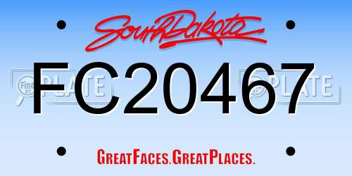 FC20467 South Dakota License Plate