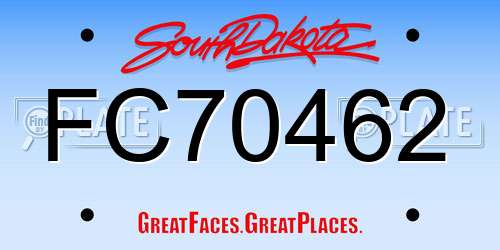FC70462 South Dakota License Plate