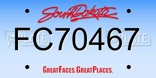 FC70467 South Dakota License Plate