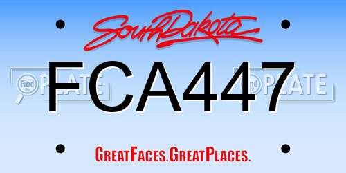 FCA447 South Dakota License Plate