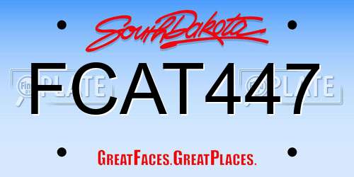 FCAT447 South Dakota License Plate