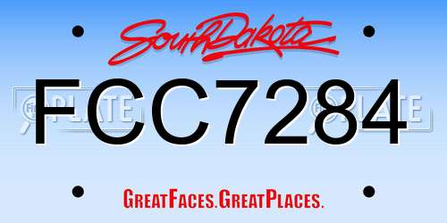 FCC7284 South Dakota License Plate