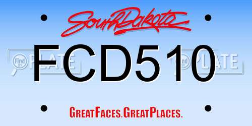 FCD510 South Dakota License Plate