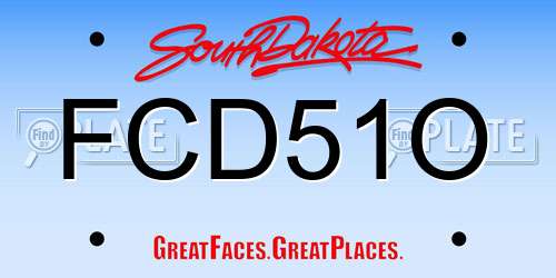 FCD51O South Dakota License Plate