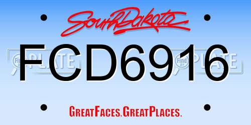FCD6916 South Dakota License Plate