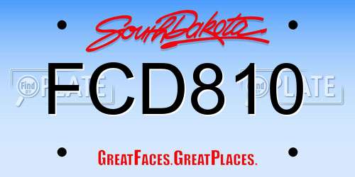 FCD810 South Dakota License Plate