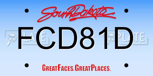 FCD81D South Dakota License Plate