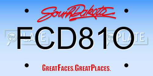 FCD81O South Dakota License Plate