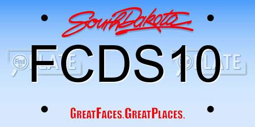 FCDS10 South Dakota License Plate