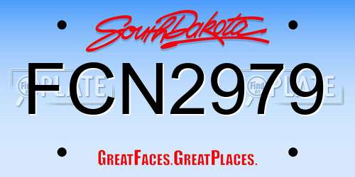 FCN2979 South Dakota License Plate