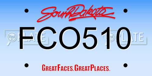 FCO510 South Dakota License Plate