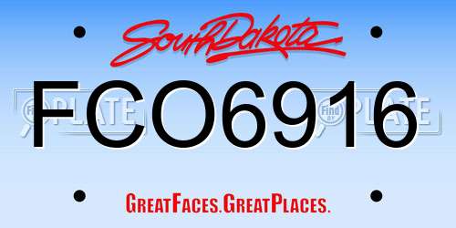 FCO6916 South Dakota License Plate