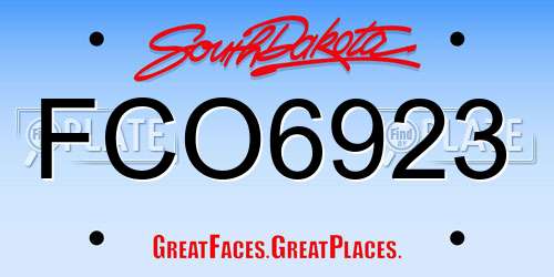 FCO6923 South Dakota License Plate