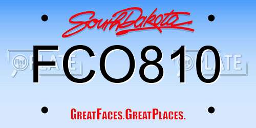 FCO810 South Dakota License Plate
