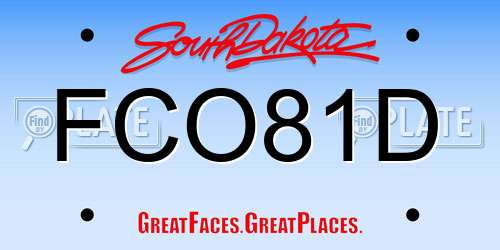 FCO81D South Dakota License Plate