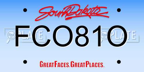 FCO81O South Dakota License Plate