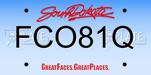 FCO81Q South Dakota License Plate
