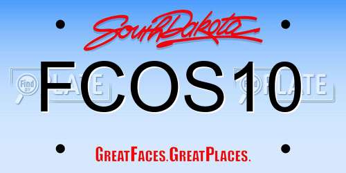 FCOS10 South Dakota License Plate