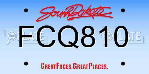 FCQ810 South Dakota License Plate