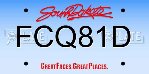 FCQ81D South Dakota License Plate