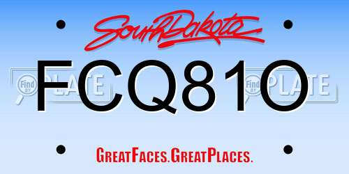 FCQ81O South Dakota License Plate