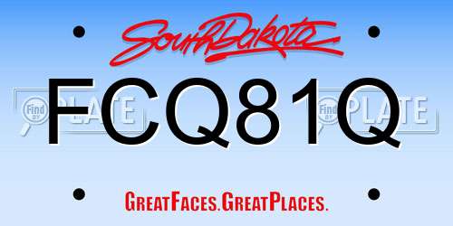 FCQ81Q South Dakota License Plate