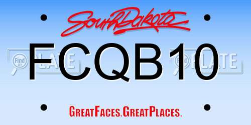 FCQB10 South Dakota License Plate