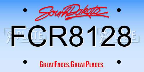 FCR8128 South Dakota License Plate