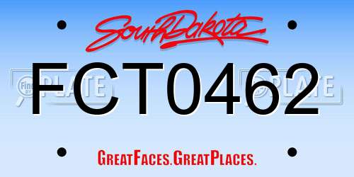 FCT0462 South Dakota License Plate