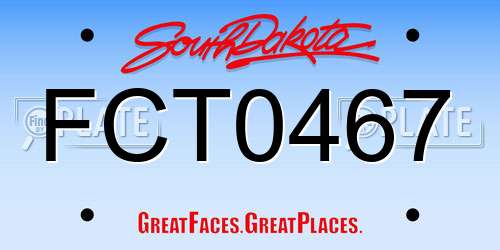 FCT0467 South Dakota License Plate
