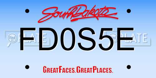 FD0S5E South Dakota License Plate