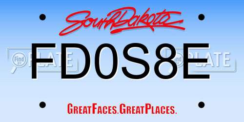 FD0S8E South Dakota License Plate