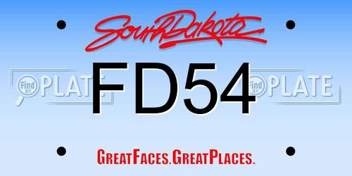 FD54 South Dakota License Plate