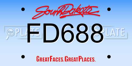 FD688 South Dakota License Plate